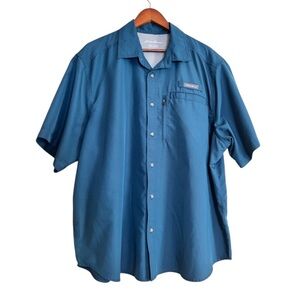 Eddie Bauer shirt fishing shirt style men’s size XXL teal blue
